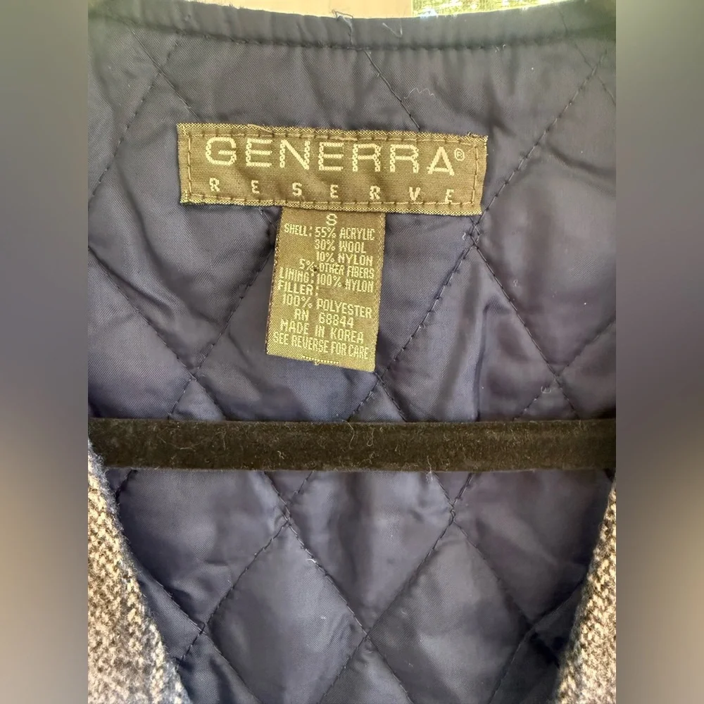 Vintage 90s Generra Reserve Wool Blend Blue & White Plaid Gorpcore Grunge Vest